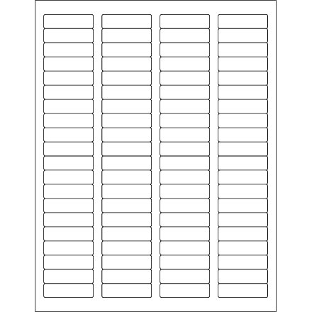 1 <span class='fraction'>3/4</span> x 1/2" EZ Peel White Rectangle Laser Labels